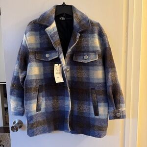 Zara Plaid Overshirt Jacket NWT